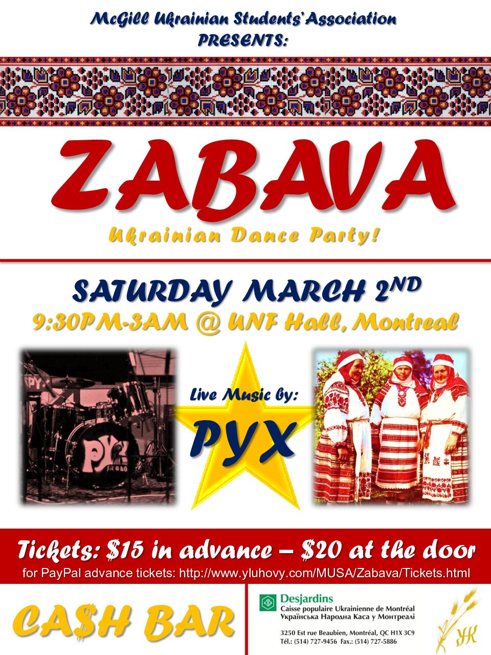 MUSA Presents: Zabava on Saturday, March 2nd!